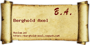 Berghold Axel névjegykártya